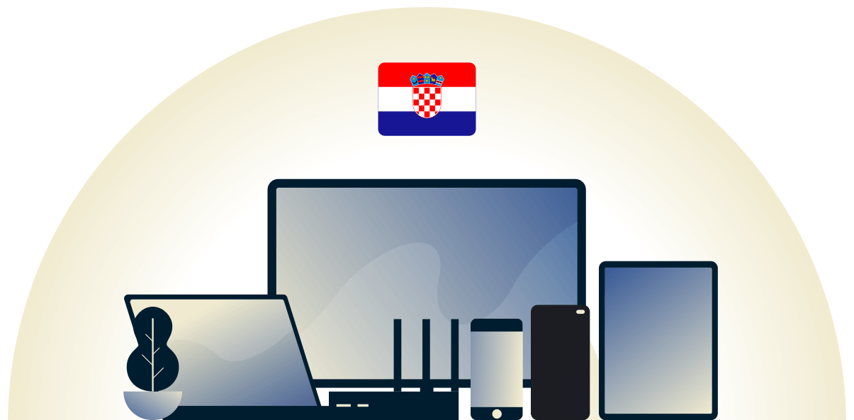 VPN croata che protegge una variet&agrave; di dispositivi.