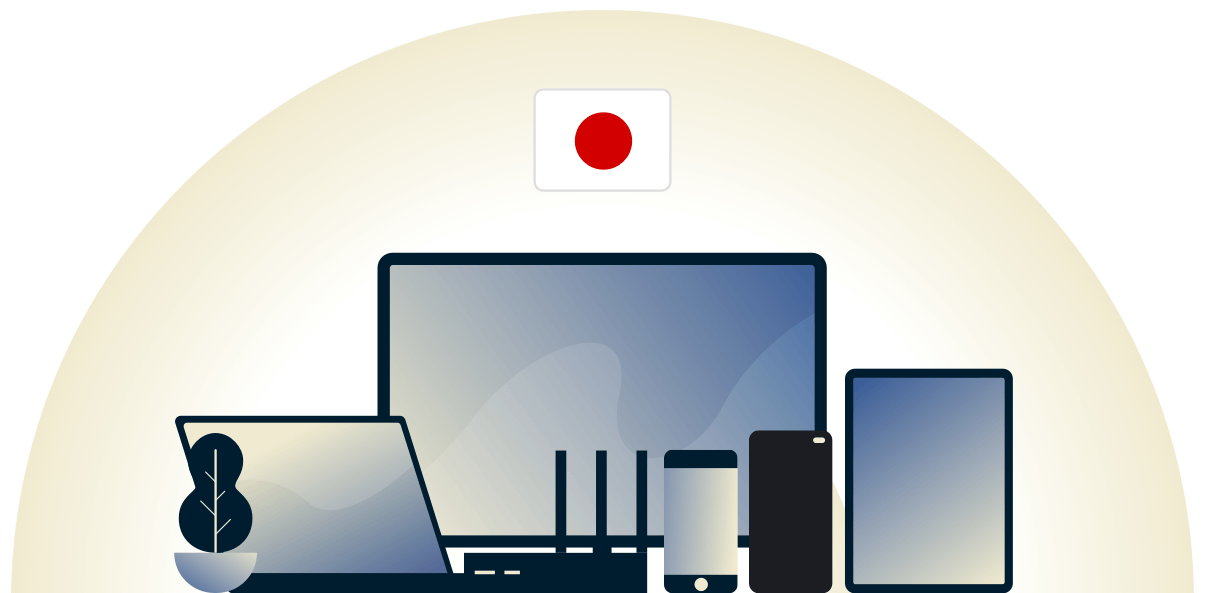 VPN Jepang melindungi berbagai perangkat.